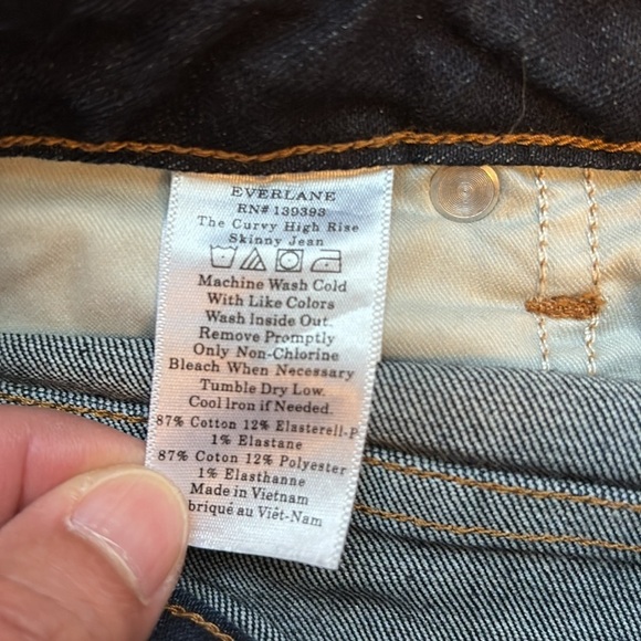 Everlane Skinny Jeans Curvy High Rise Dark Wash Blue Size 30 - Picture 5 of 5